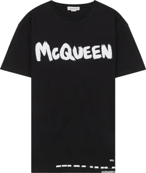 Alexander McQueen Graffiti Logo T-Shirt 'Black', black