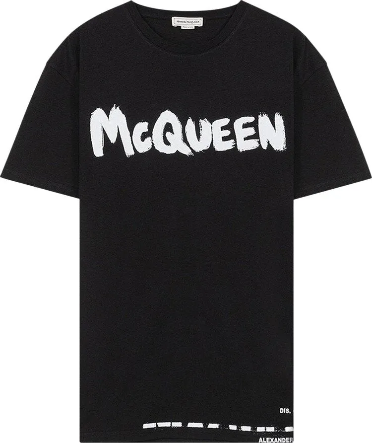 Alexander McQueen Graffiti Logo T-Shirt 'Black', black