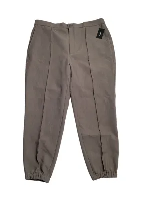 Alfani Mens Regular Fit Stretch Pleated Jogger Pants Bolgio Taupe Grey 2XL