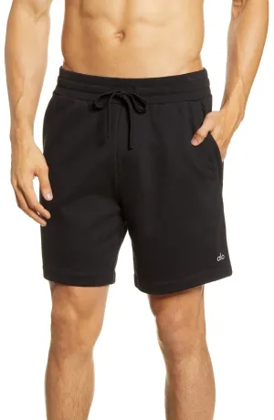 Alo Yoga Mens Relaxed fit Sweat Shorts Shorts Small  Black Solid