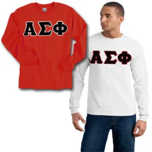 Alpha Sigma Phi Long-Sleeve Shirt, 2-Pack Bundle Deal - Gildan 2400 - TWILL