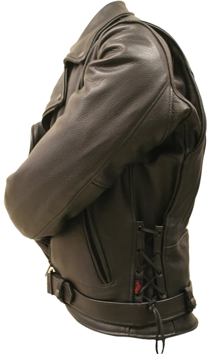 American Bison Black Vented Biker Jacket
