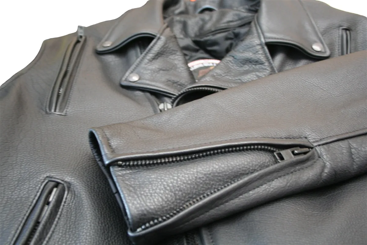 American Bison Black Vented Biker Jacket