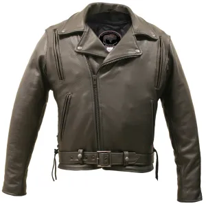 American Bison Black Vented Biker Jacket