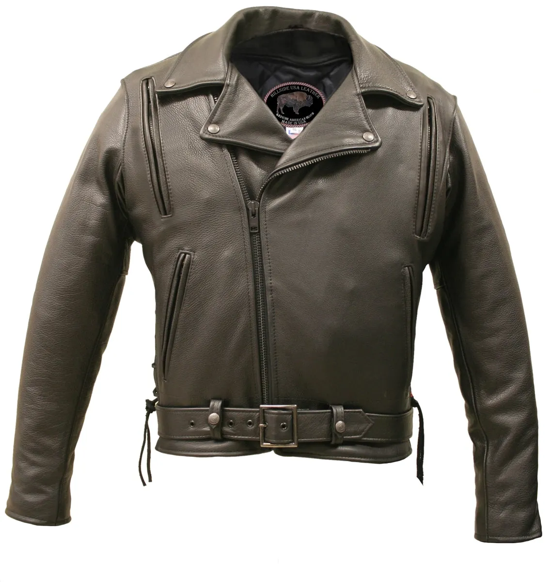American Bison Black Vented Biker Jacket