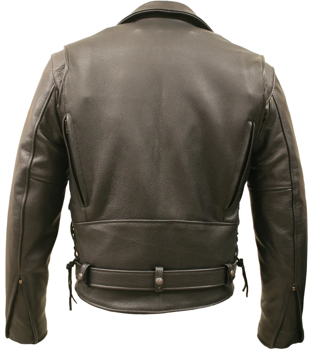 American Bison Black Vented Biker Jacket