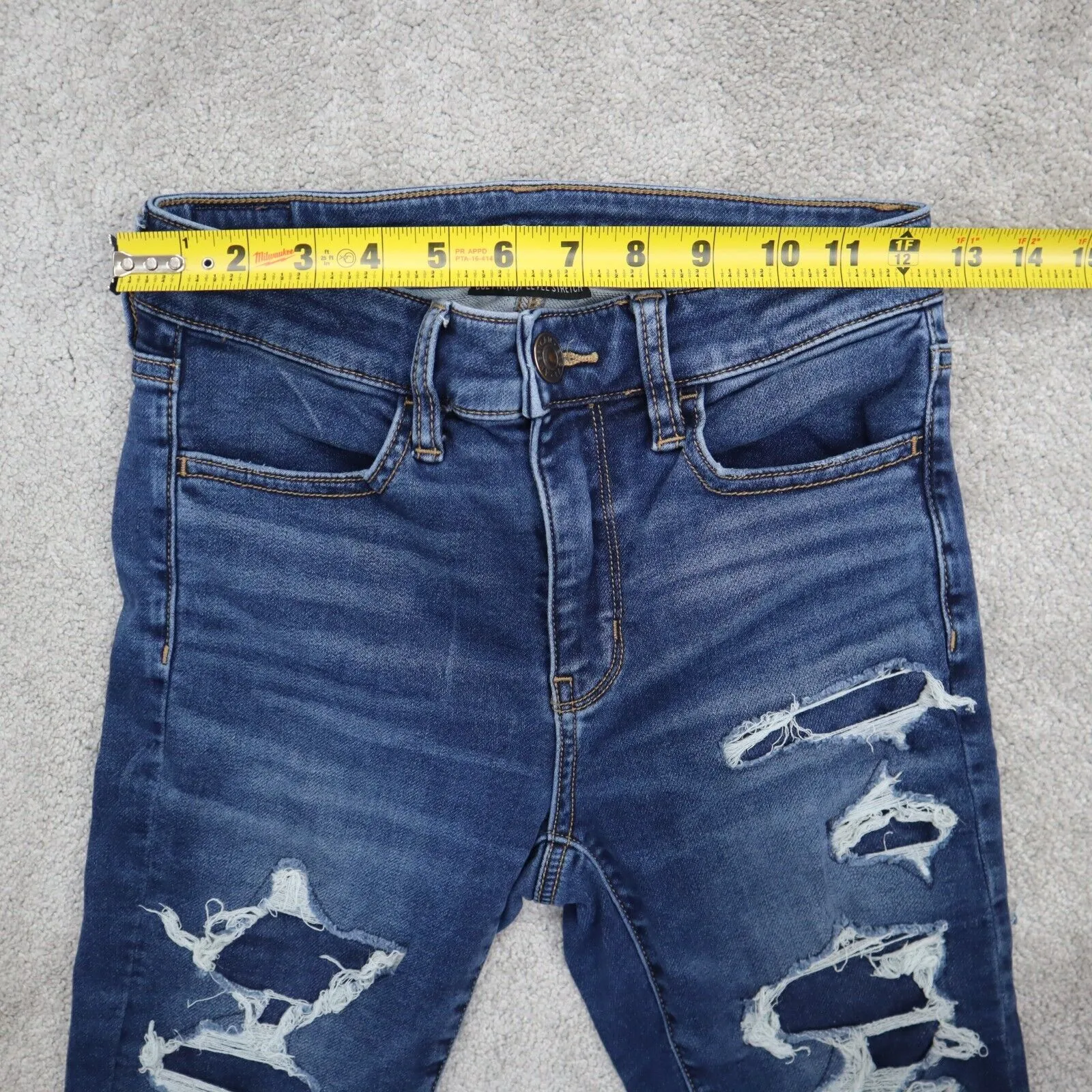 American Eagle Outfitters Women Next Level Stretch Jeans Mid Rise Blue Size 2Reg