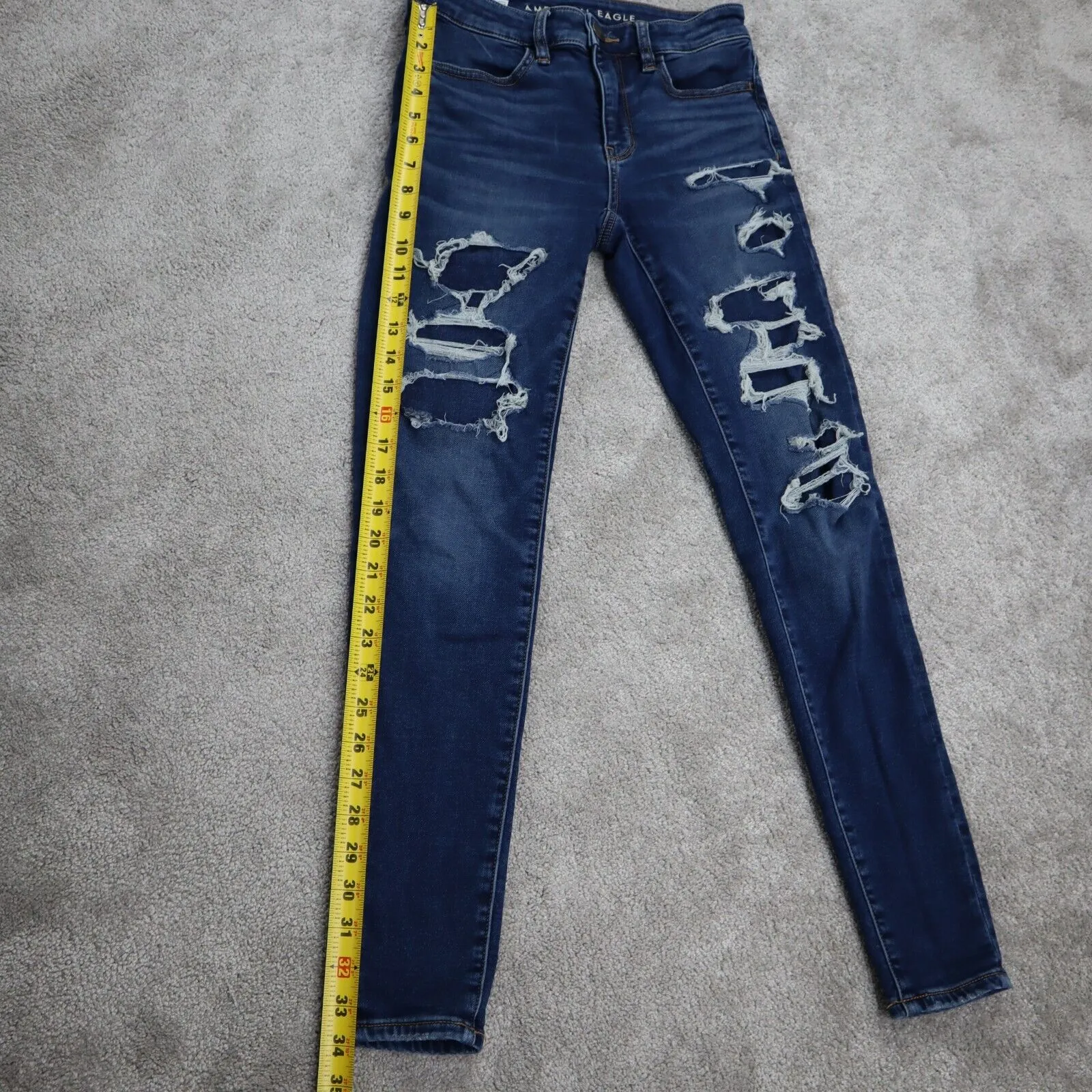 American Eagle Outfitters Women Next Level Stretch Jeans Mid Rise Blue Size 2Reg