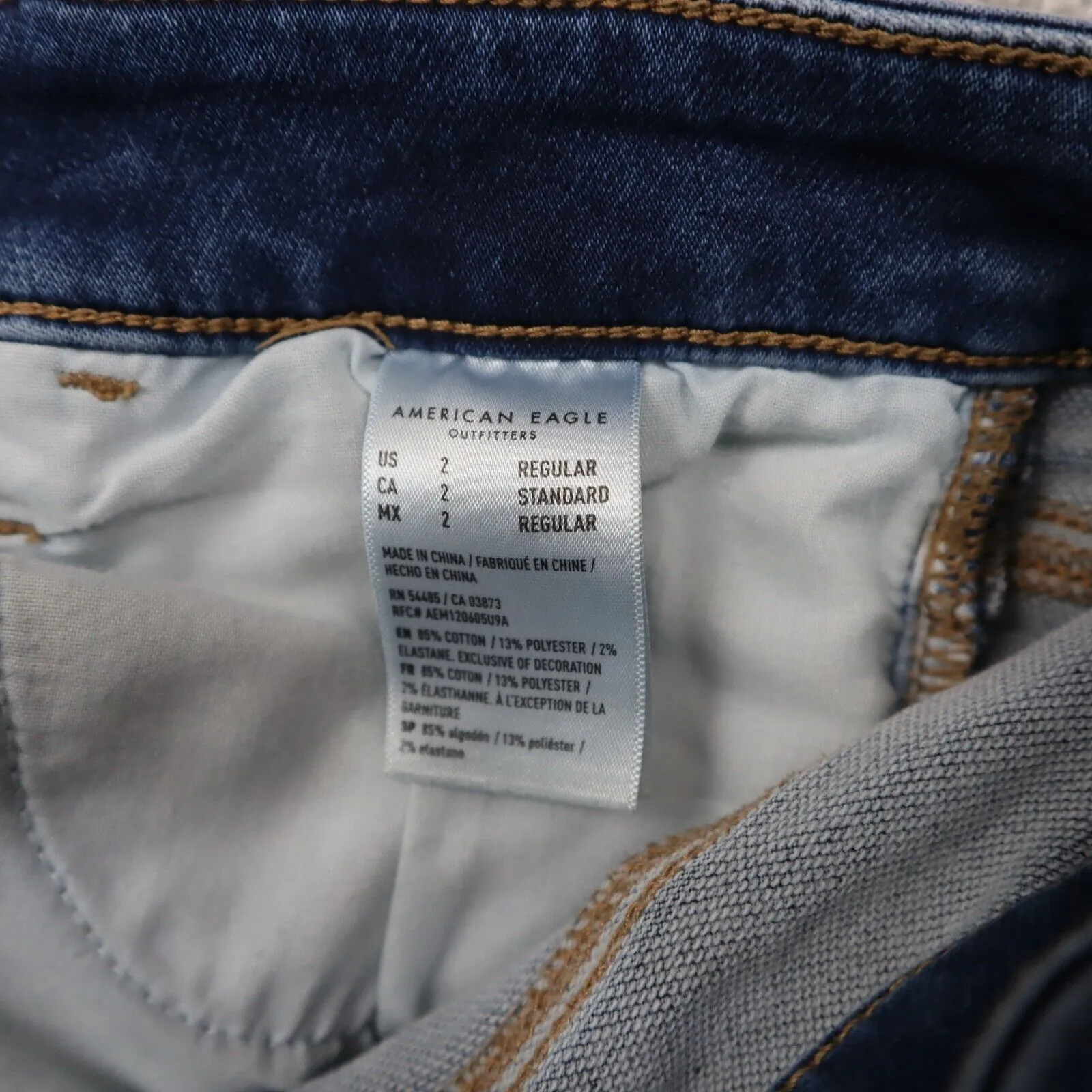 American Eagle Outfitters Women Next Level Stretch Jeans Mid Rise Blue Size 2Reg