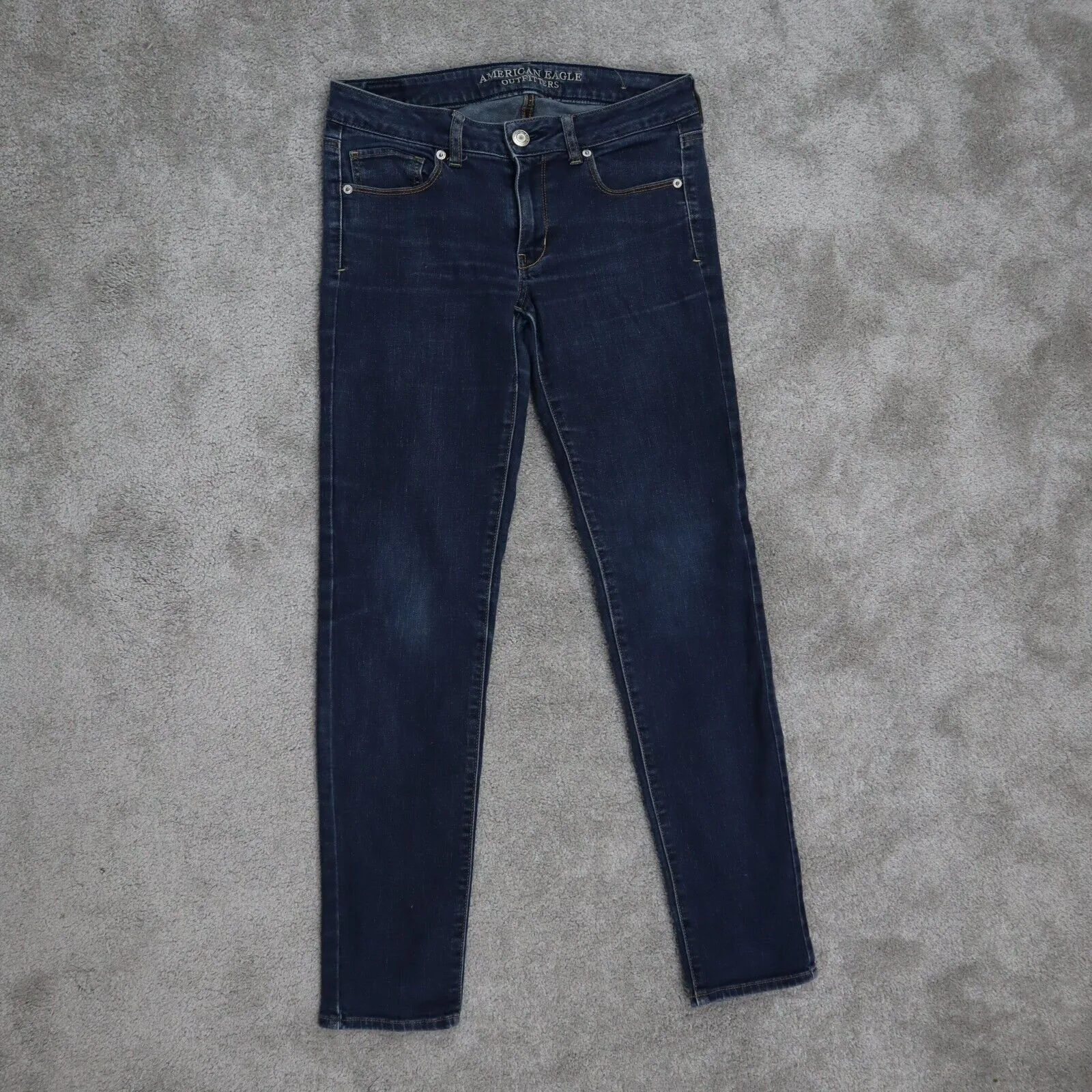 American Eagle Outfitters Womens Super Stretch Skinny Jeans Low Rise Blue Size 6