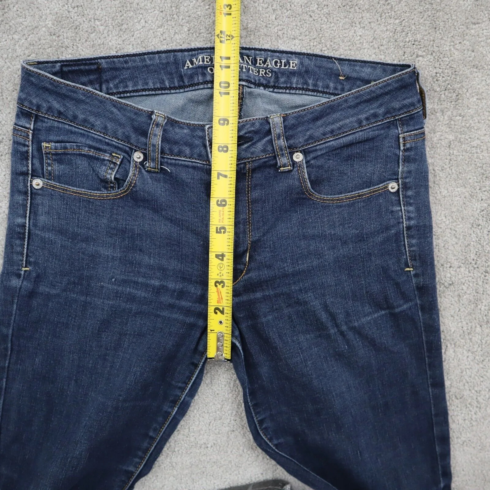 American Eagle Outfitters Womens Super Stretch Skinny Jeans Low Rise Blue Size 6