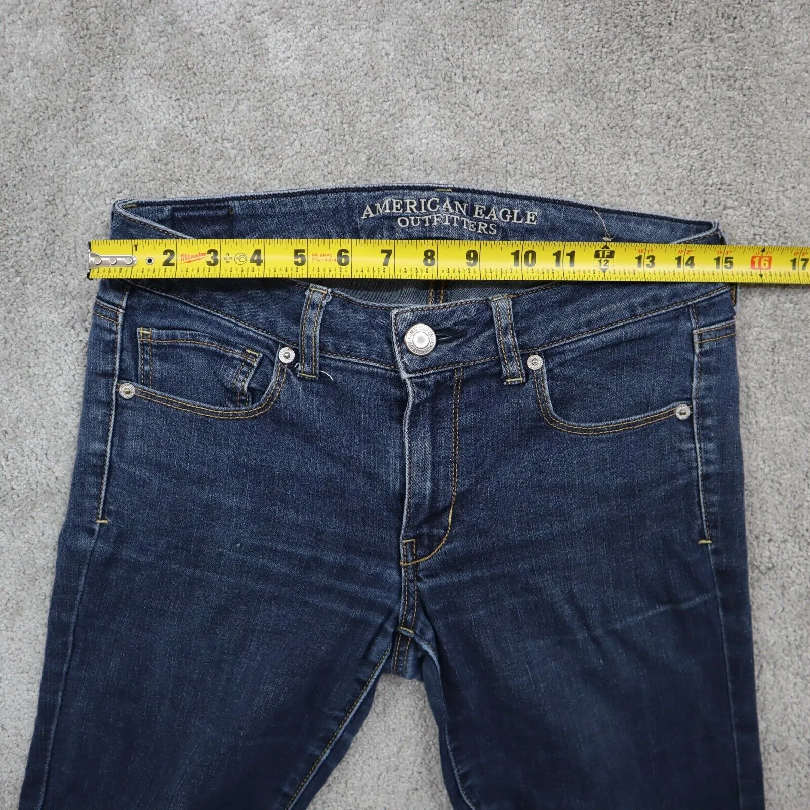 American Eagle Outfitters Womens Super Stretch Skinny Jeans Low Rise Blue Size 6