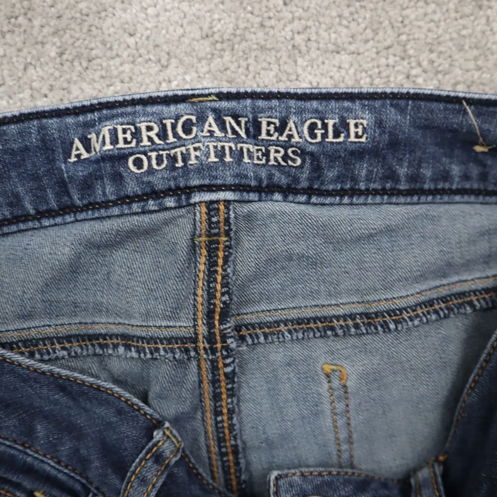 American Eagle Outfitters Womens Super Stretch Skinny Jeans Low Rise Blue Size 6