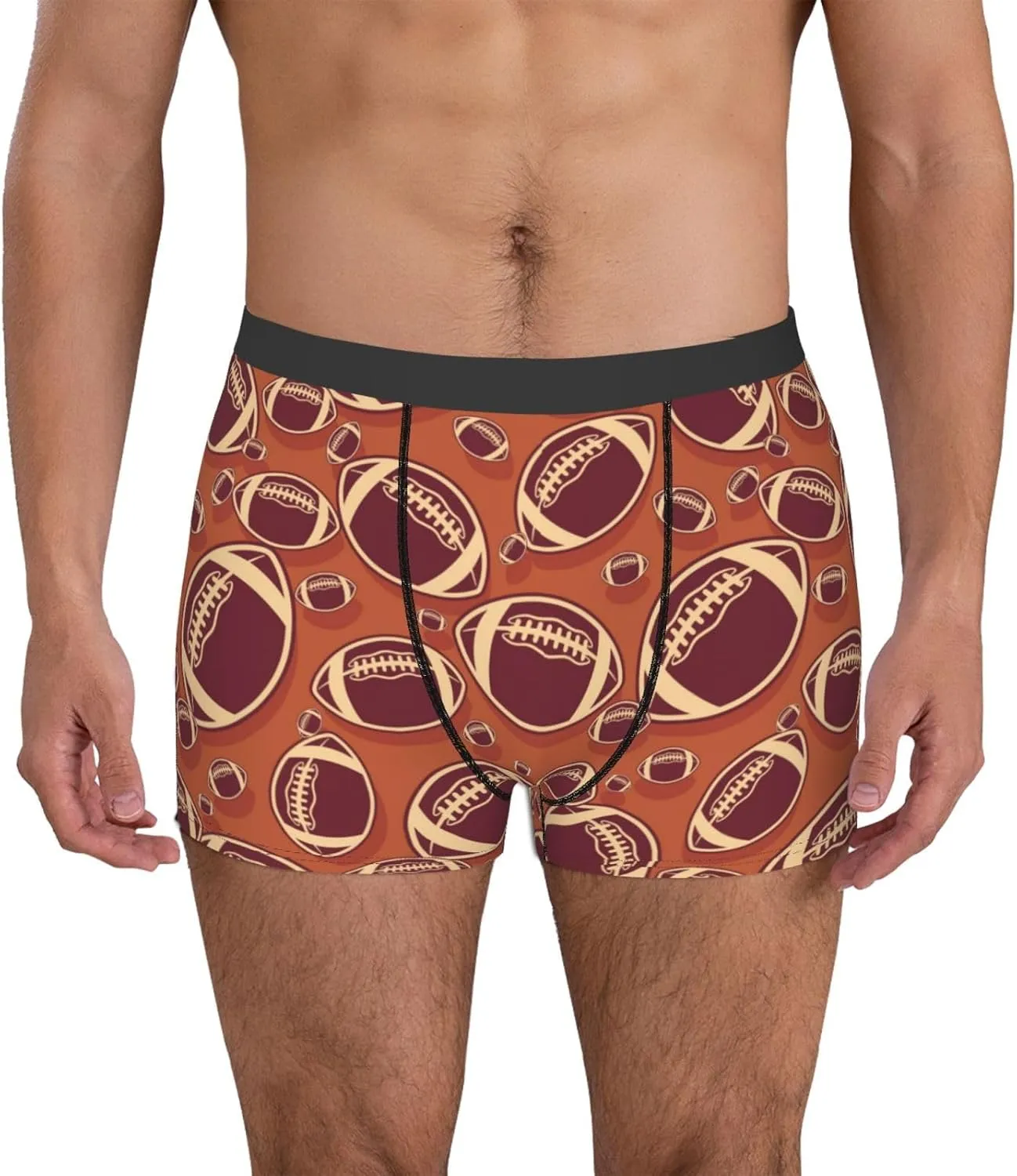 American Football1 Print Boxer Briefs For Men Breathable Underwear-