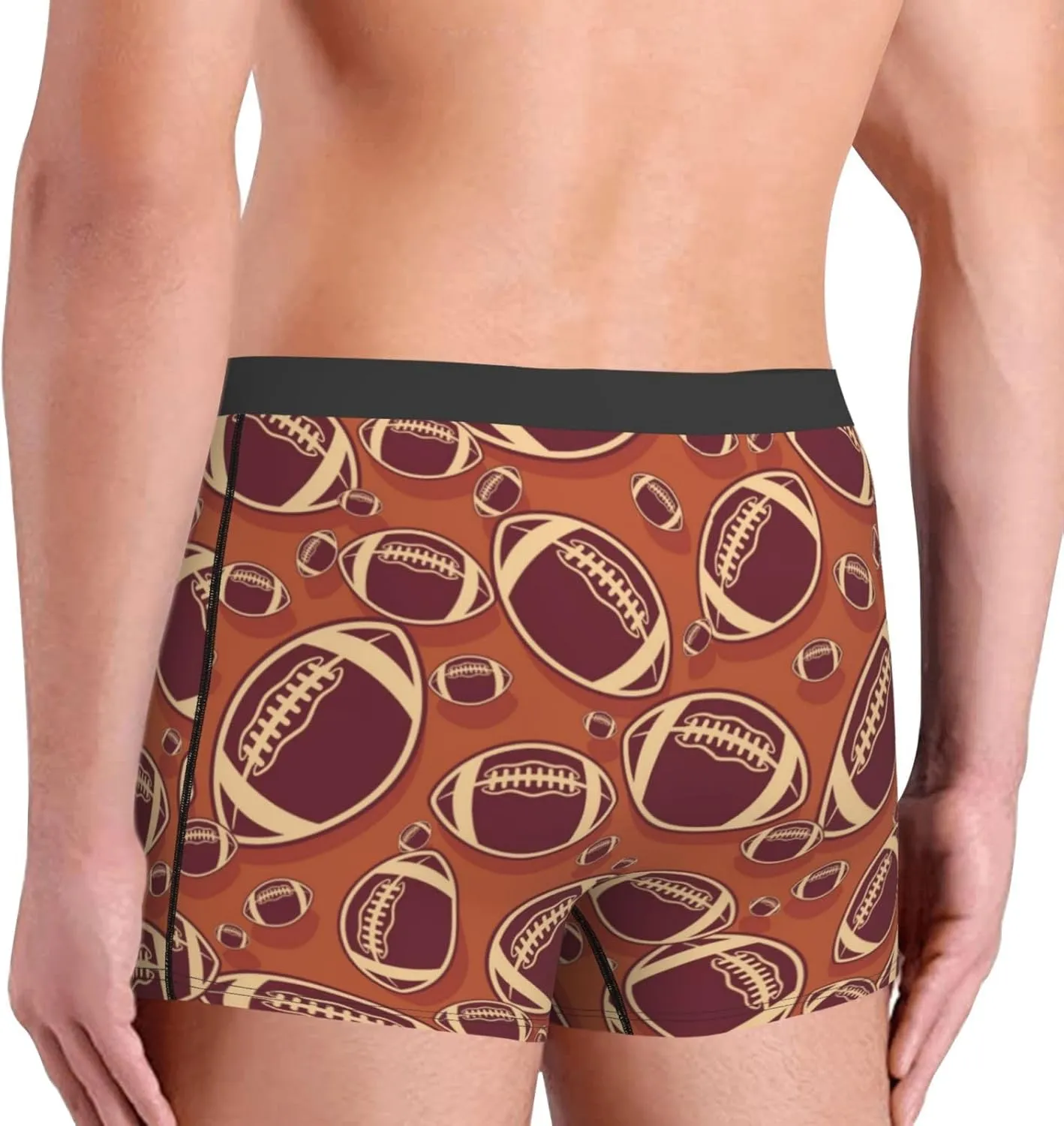 American Football1 Print Boxer Briefs For Men Breathable Underwear-