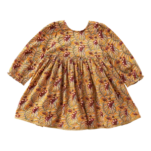 Amma Dress - Inca Gold Vine Floral