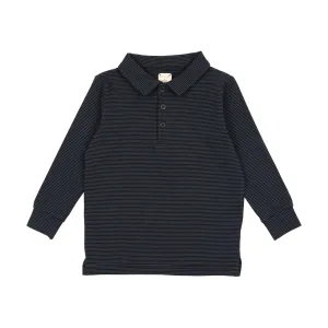 Analogie Tiny Stripe Boys Top - Black/Midnight