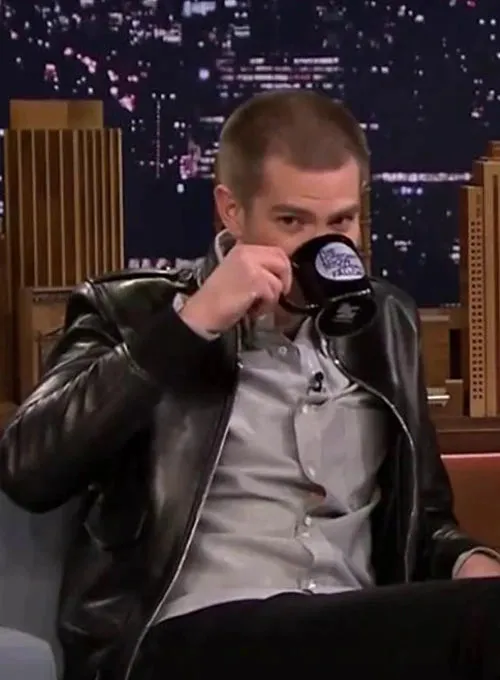 ANDREW GARFIELD THE TONIGHT SHOW LEATHER JACKET