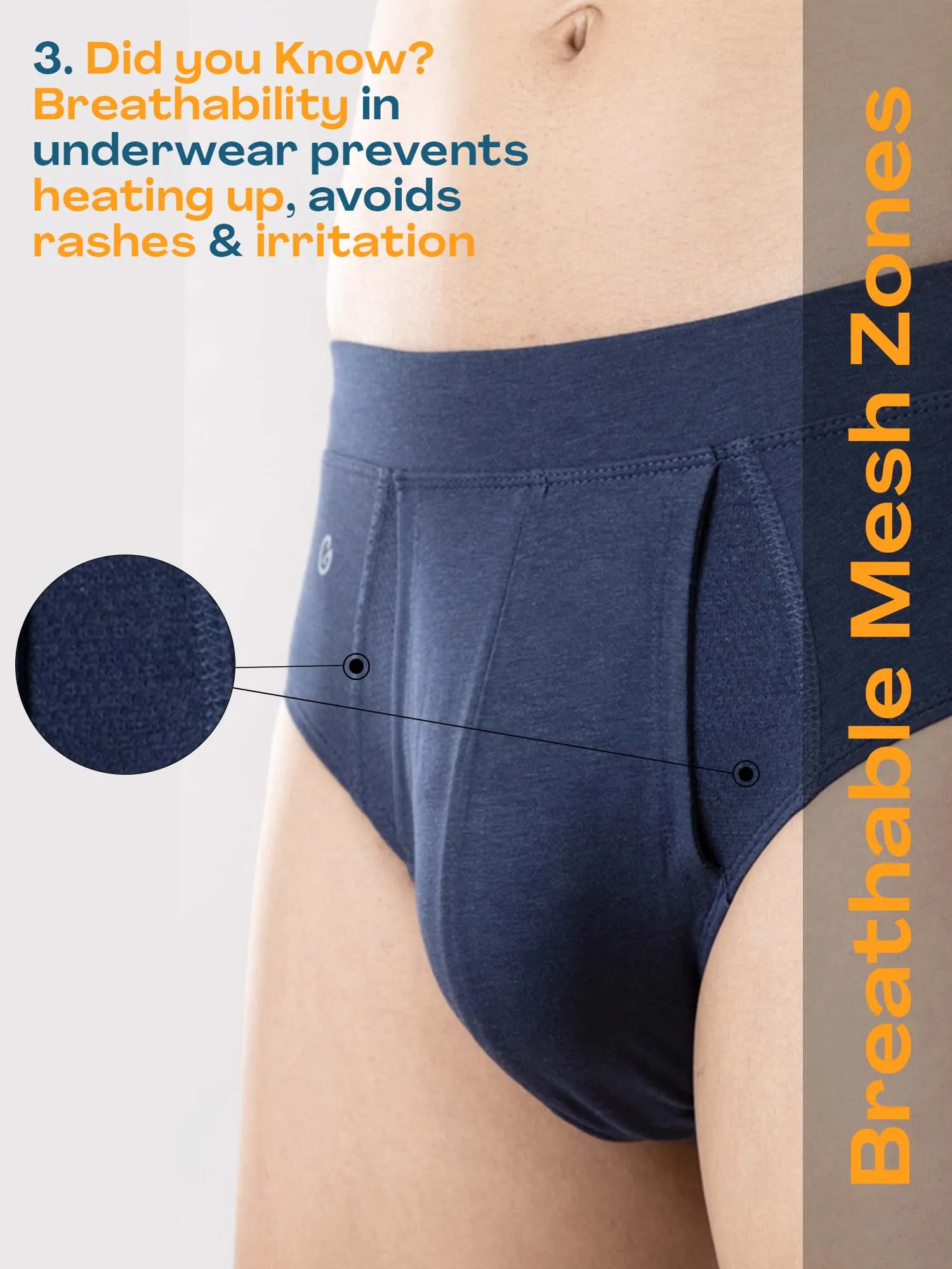 Anti Odor Cotton Tencel Cooling Brief - Dress Blues