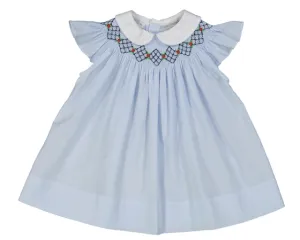 Argyle Smocked Fly Sleeve Dress