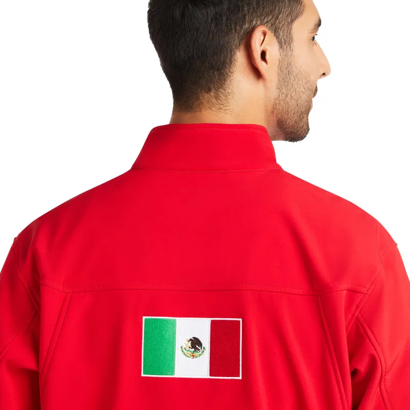 Ariat Men's New Team Softshell MEXICO Water Resistant Jacket, Red