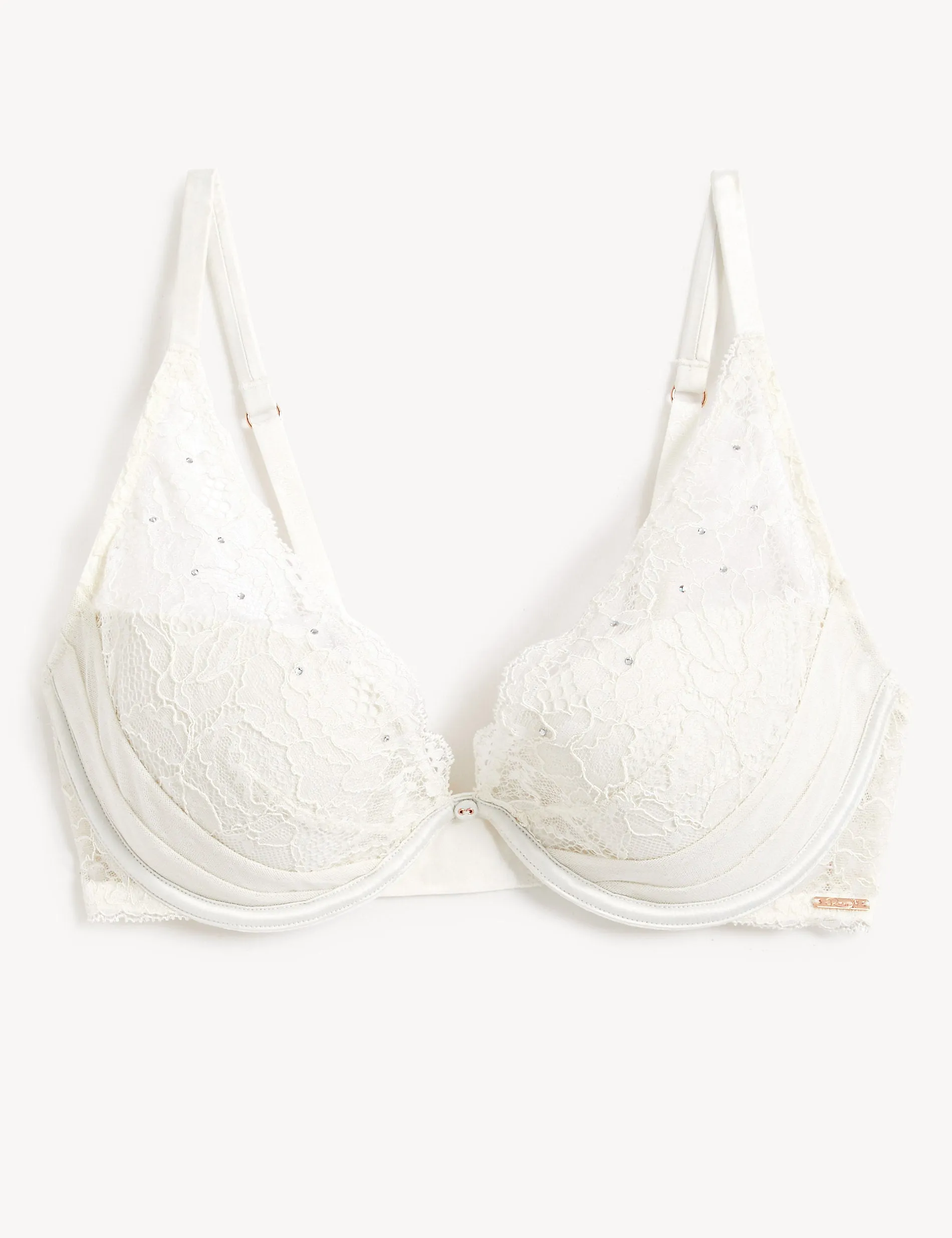 Aster Sparkle A-E Rosie Lace Plunge Underwire Bra ivory