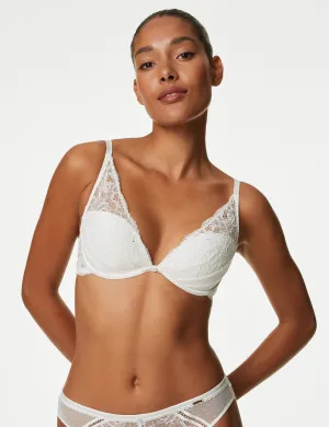 Aster Sparkle A-E Rosie Lace Plunge Underwire Bra ivory