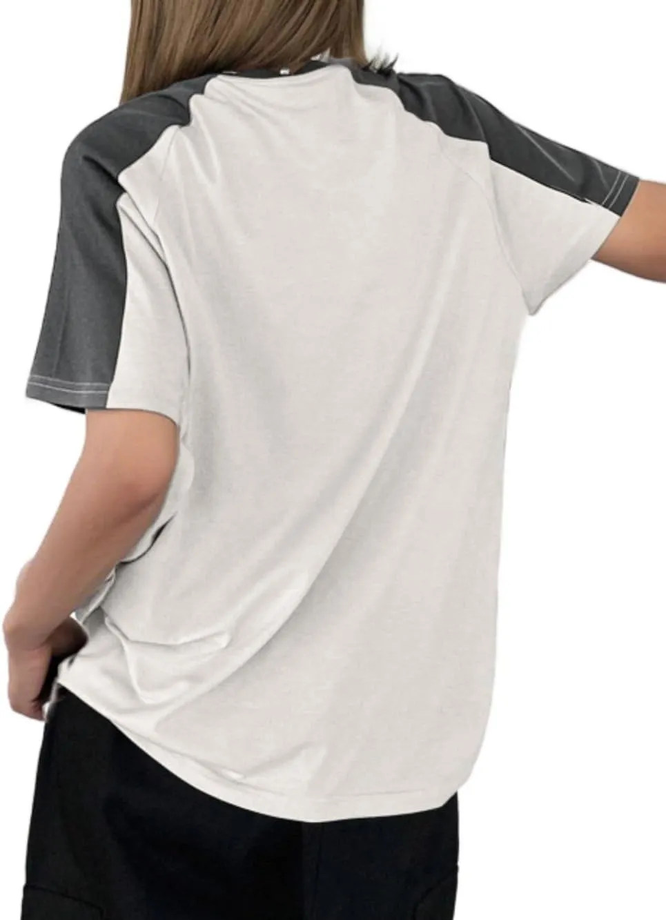 Avanova Women Raglan Short Sleeve Oversized T Shirts Color Block Loose Summer Tee Top