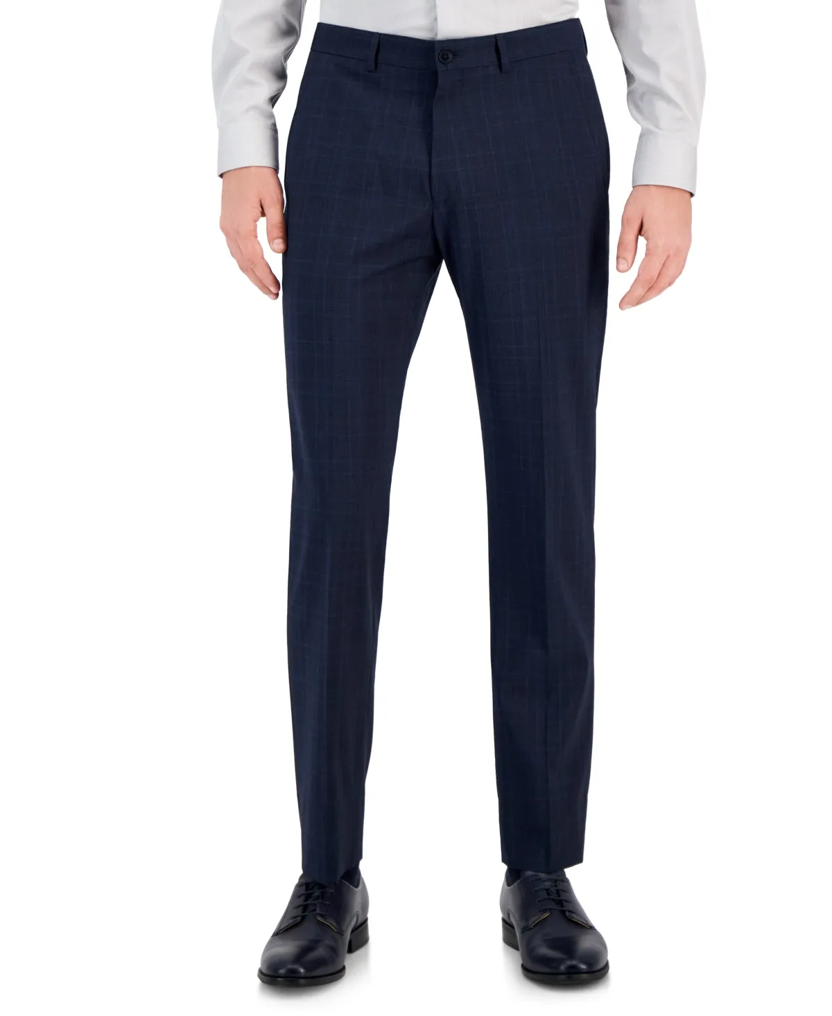 AX Armani Exchange Mens Slim fit Dress Pants 34 / 32 Navy Blue Plaid