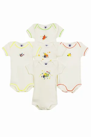 Baby Onesie Petit Bateau 5-Pack - Florals (Size 3M left)