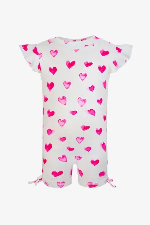 Baby Swimsuit Snapper Rock Hearts Flutter Sleeve