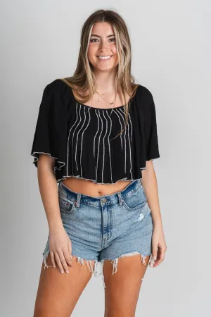 Babydoll crop top black