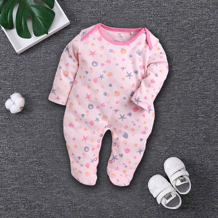 BabyGo Baby Romper 100% Cotton Rompers for New Born Baby|Sleepsuits for Baby Girls|Onesies|Infant Clothes|PINK| 0-3M| 3-6M| 6-9M| Pack of 2