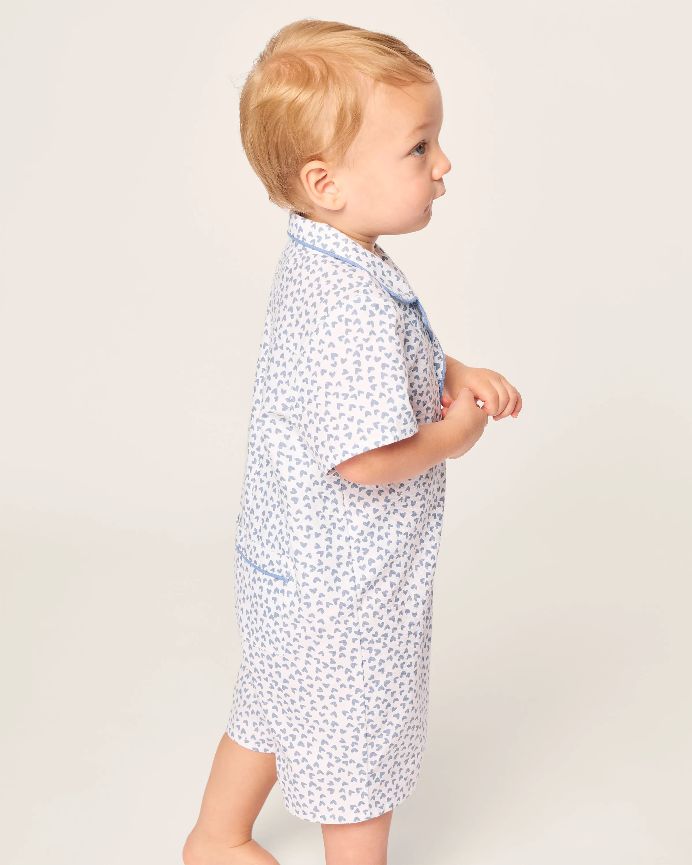 Baby's Twill Romper in Bluehearts