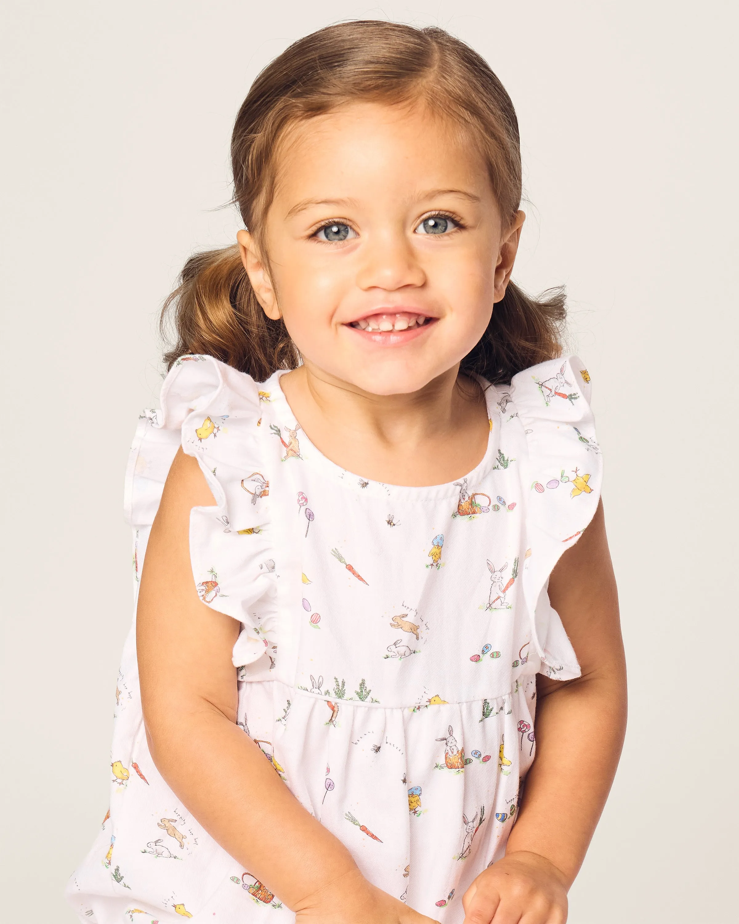 Baby's Twill Ruffled Romper in Easter Frolic