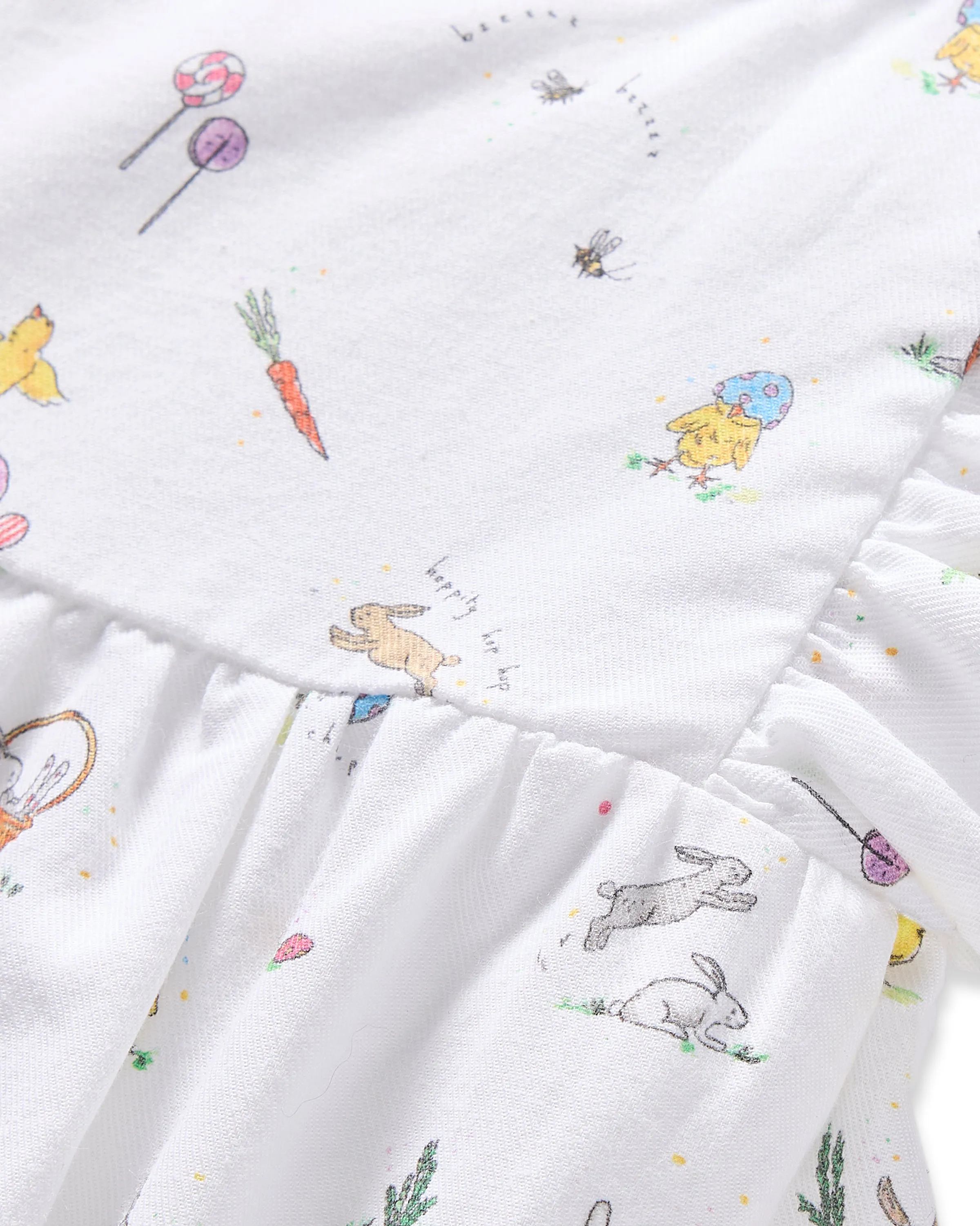 Baby's Twill Ruffled Romper in Easter Frolic
