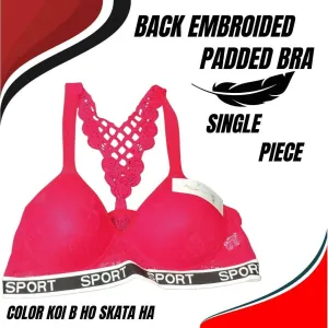 Back Embroidered Padded Bra