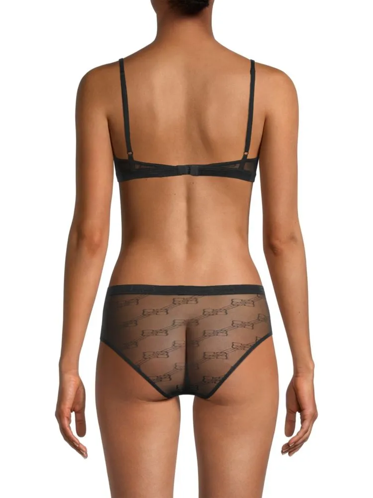 Balenciaga Tulle Triangle Bra, Black