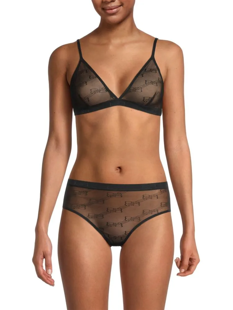 Balenciaga Tulle Triangle Bra, Black