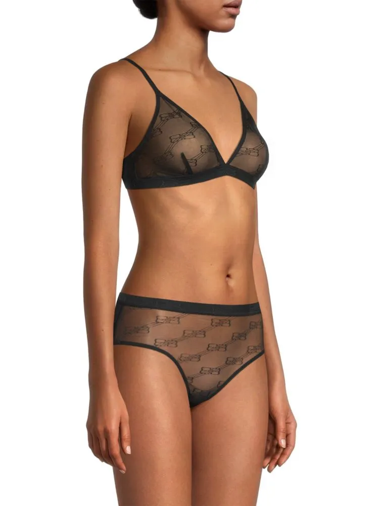 Balenciaga Tulle Triangle Bra, Black