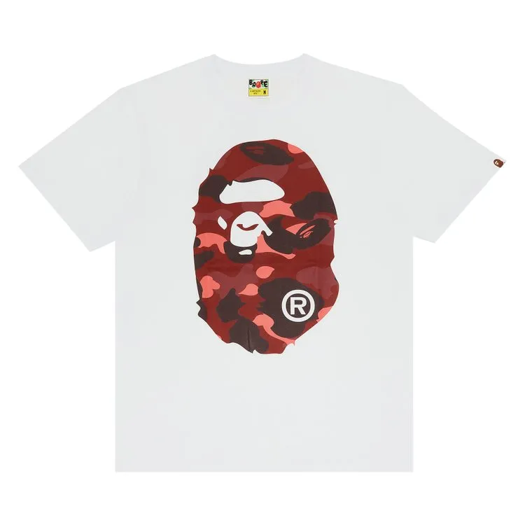 BAPE Color Camo Big Ape Head Tee 'White/Red', White