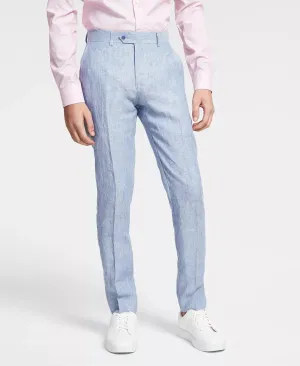 Bar Iii Men's Slim Fit Linen Suit Dress Pants 30 x 32 Light Blue