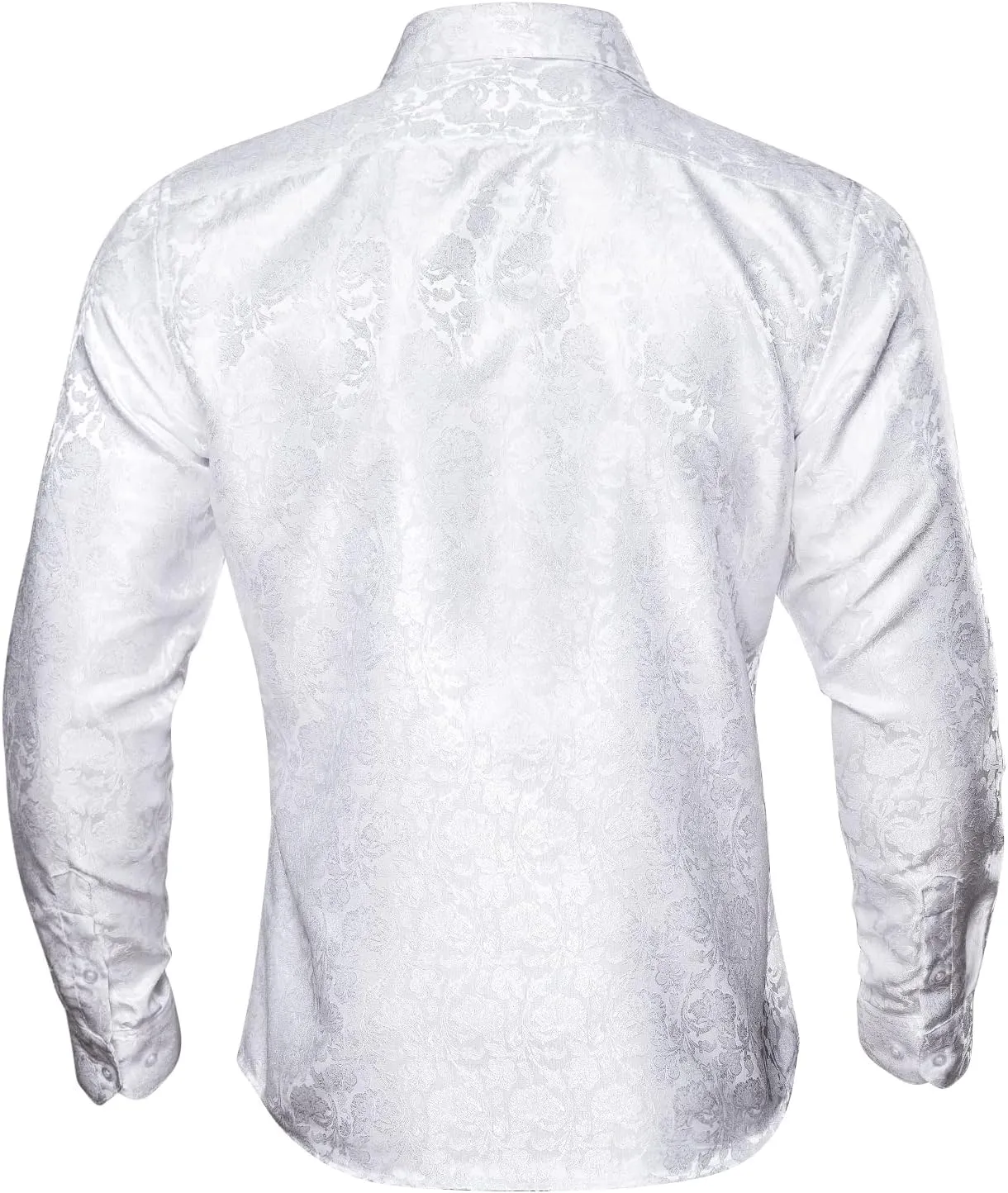 Barry.Wang Mens Casual Long Sleeve Shirts Silk Button Up Designer Paisley Formal Dress Shirt Western Mexico Cowboy Costume