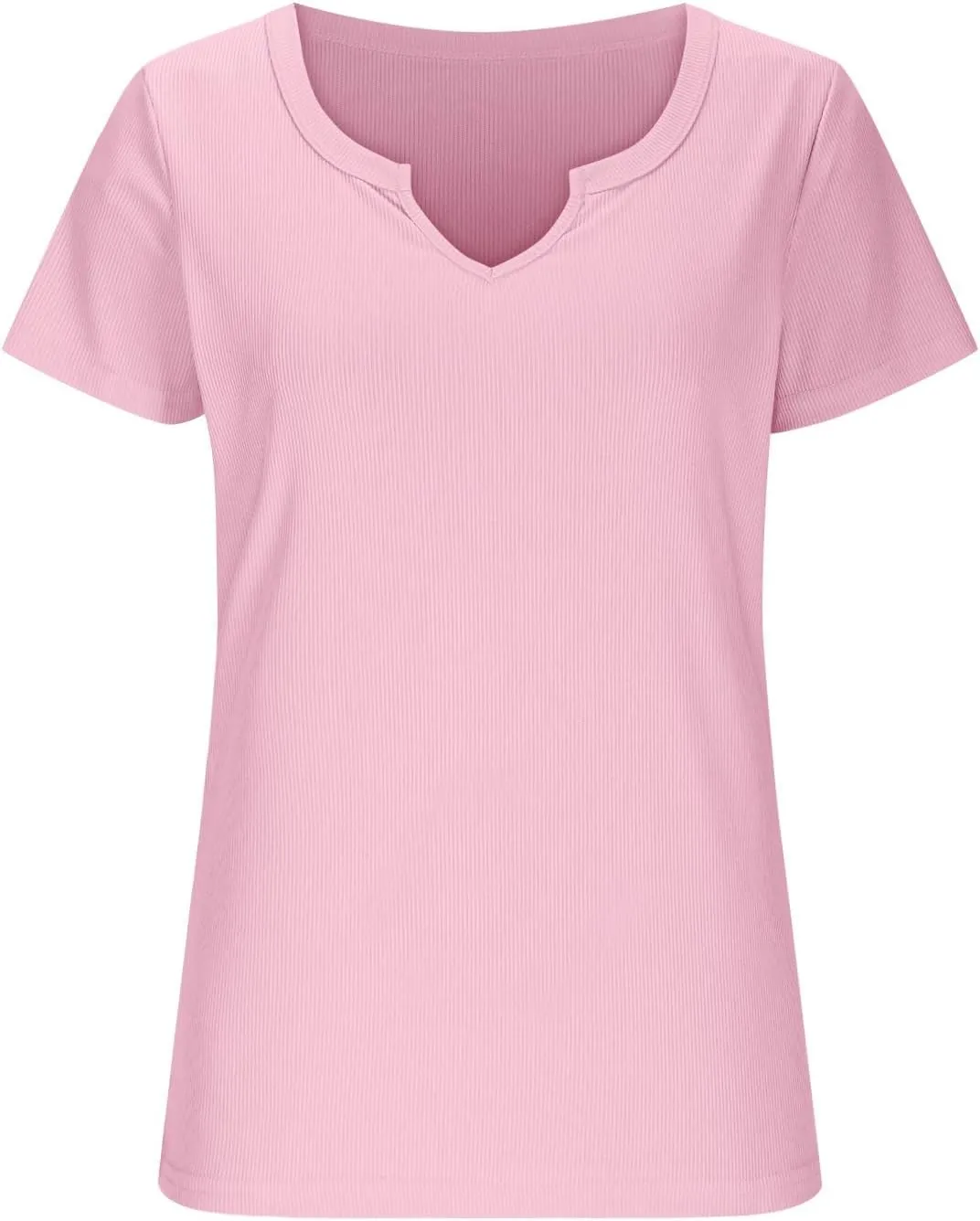 Basic Womens V Neck Short Sleeve T Shirt Knit Slim Fit Tees 2025 Summer Y2k Going Out Tops Sexy Tight Shirts