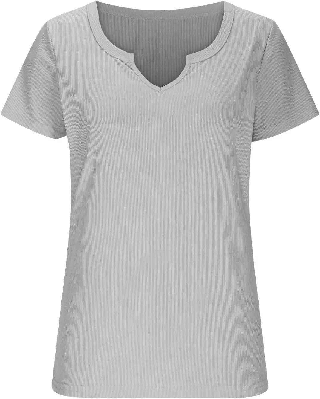 Basic Womens V Neck Short Sleeve T Shirt Knit Slim Fit Tees 2025 Summer Y2k Going Out Tops Sexy Tight Shirts