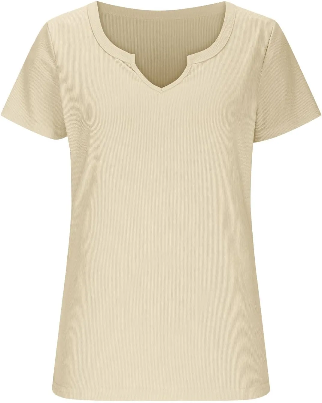 Basic Womens V Neck Short Sleeve T Shirt Knit Slim Fit Tees 2025 Summer Y2k Going Out Tops Sexy Tight Shirts