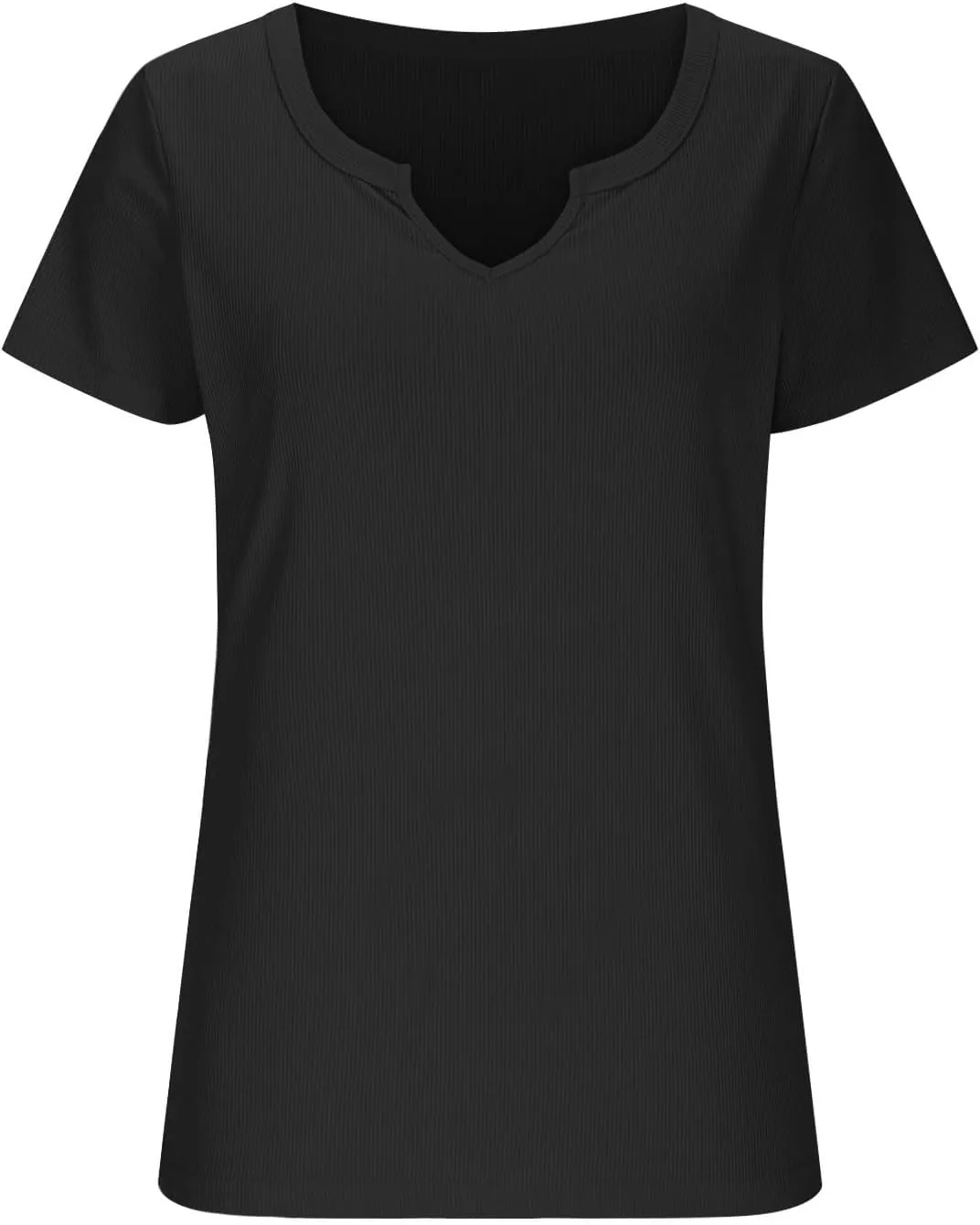 Basic Womens V Neck Short Sleeve T Shirt Knit Slim Fit Tees 2025 Summer Y2k Going Out Tops Sexy Tight Shirts
