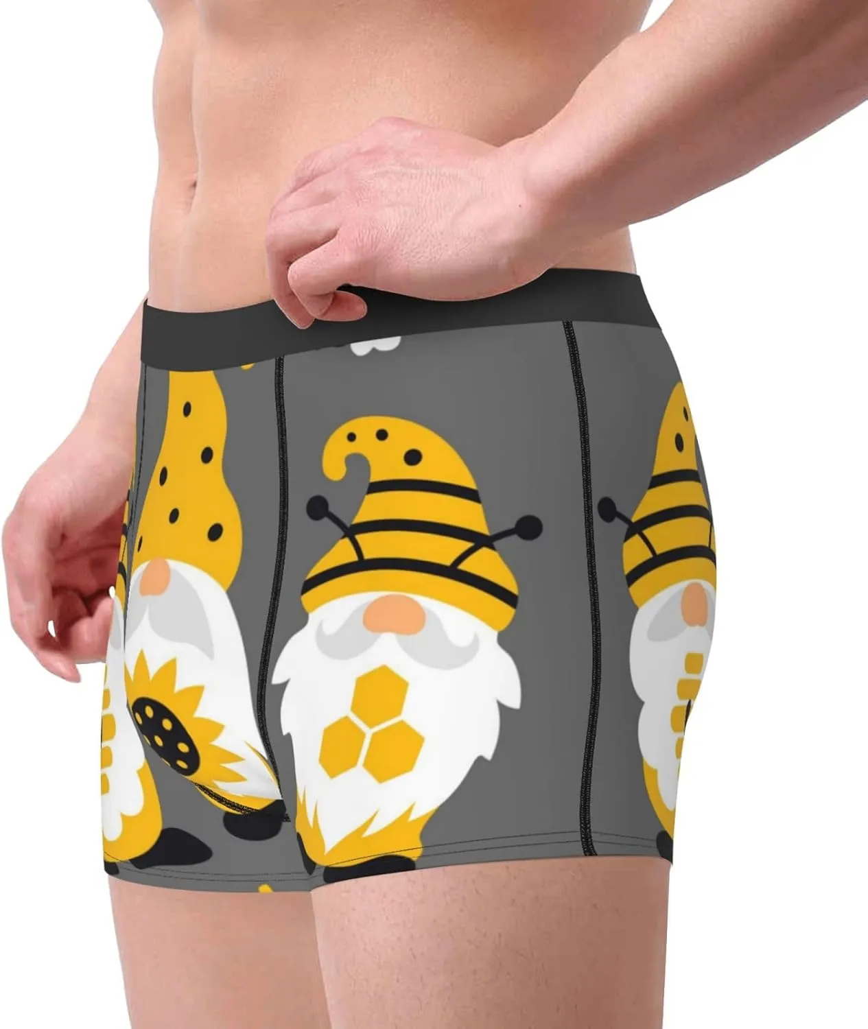 Bee Kind Print Boxer Briefs For Men Breathable Underwear-