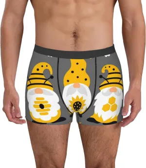 Bee Kind Print Boxer Briefs For Men Breathable Underwear-