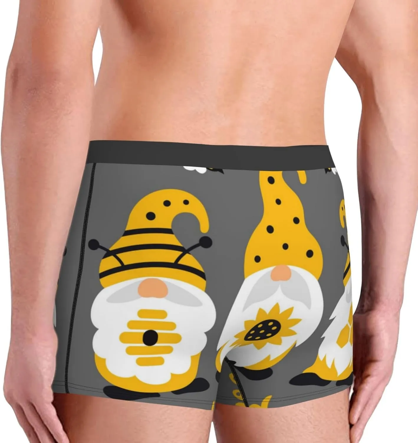 Bee Kind Print Boxer Briefs For Men Breathable Underwear-